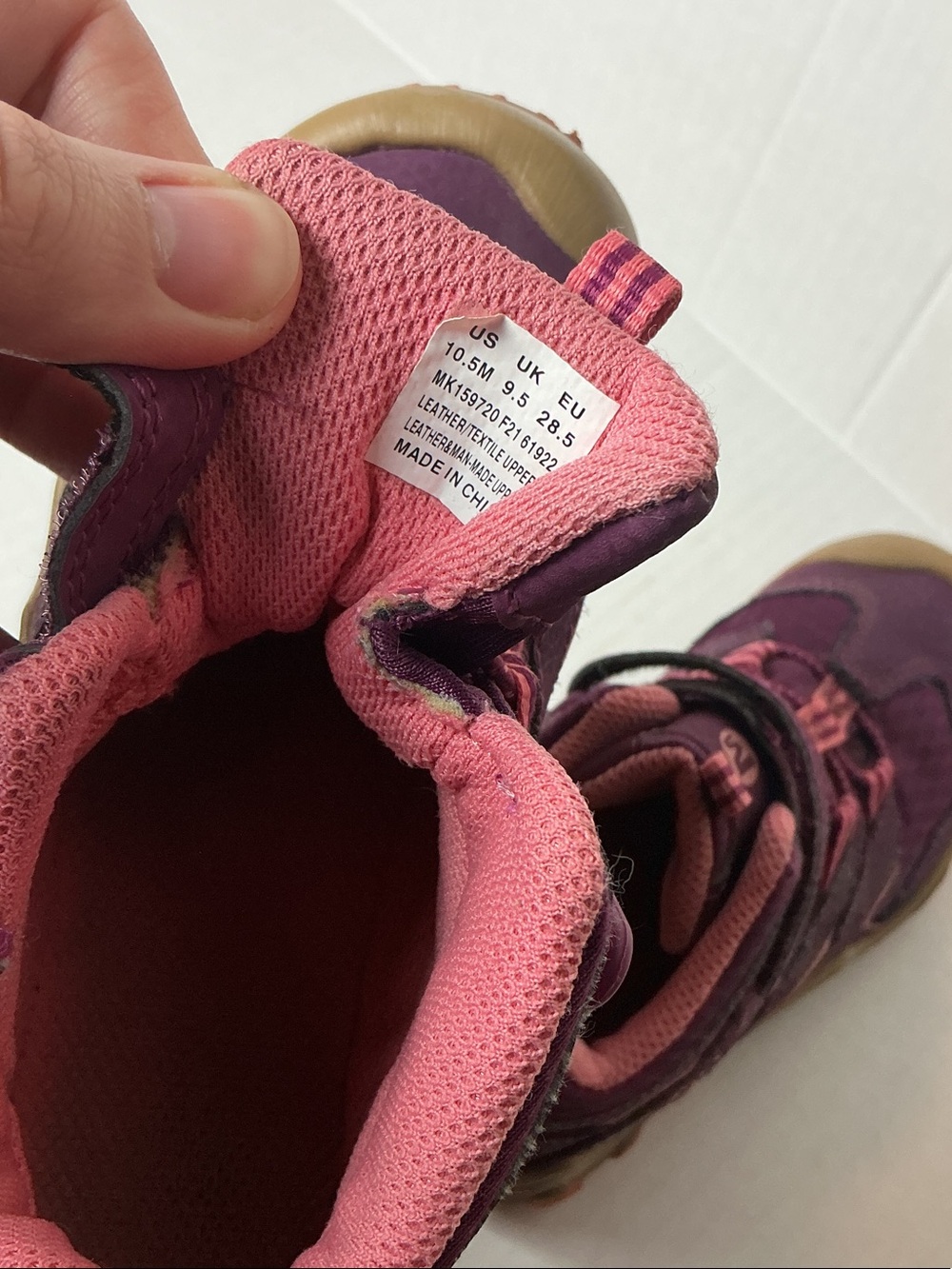 Merrell Kids Purple and Pink Hiking Sneakers 10.5M - Picture 5 of 7